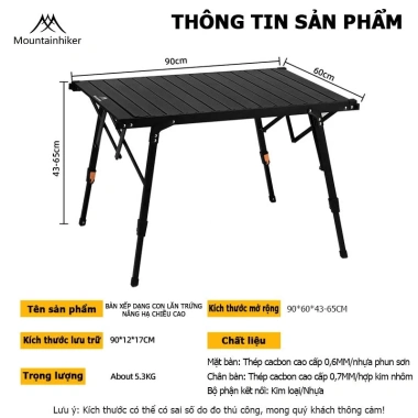 Bàn Camping Gấp Gọn Mountainhiker Đa Năng - Tiện Lợi Du Lịch, Giá Ưu Đãi 990k 9