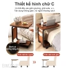 Bàn cạnh sofa G di động bánh xe, khung sắt, mặt gỗ chống nước, đa năng - 175k 9
