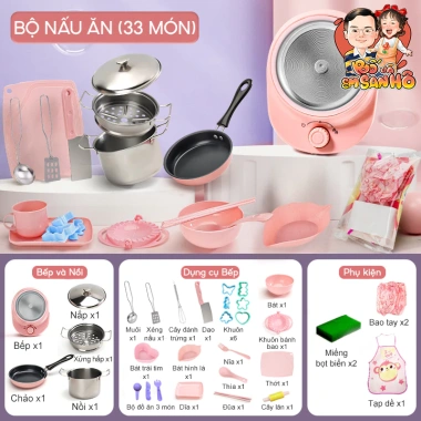 Bản cao cấp Bộ nhà bếp mini Đồ chơi nấu ăn thật khuyến mãi 200k giá gốc 258k