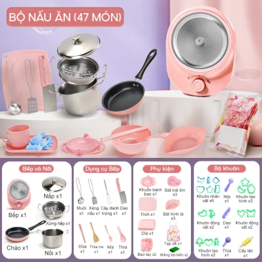 Bản cao cấp Bộ nhà bếp mini Đồ chơi nấu ăn thật khuyến mãi 200k giá gốc 258k