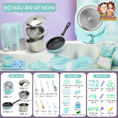 Bản cao cấp Bộ nhà bếp mini Đồ chơi nấu ăn thật khuyến mãi 200k giá gốc 258k