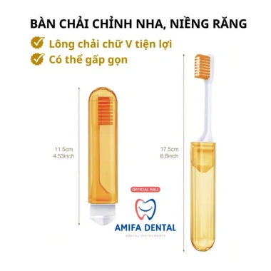Bàn Chải Chỉnh Nha Gấp Gọn Lông Chữ V - Tiện Lợi, Vệ Sinh, Chuẩn Nha Khoa, Giá 29.000đ