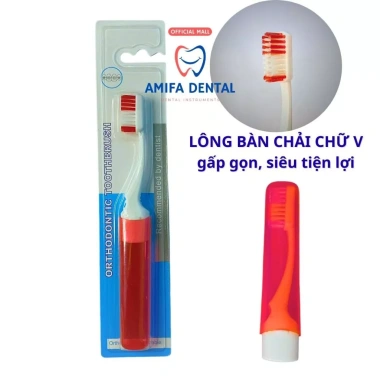 Bàn Chải Chỉnh Nha Gấp Gọn Lông Chữ V - Tiện Lợi, Vệ Sinh, Chuẩn Nha Khoa, Giá 29.000đ
