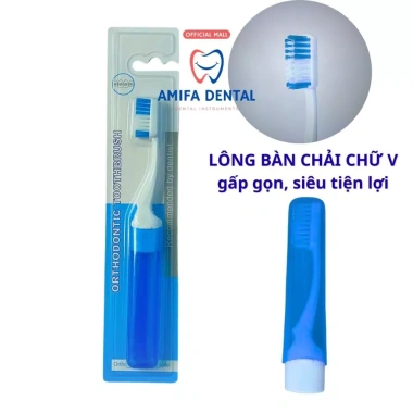 Bàn Chải Chỉnh Nha Gấp Gọn Lông Chữ V - Tiện Lợi, Vệ Sinh, Chuẩn Nha Khoa, Giá 29.000đ