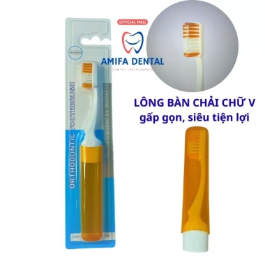 Bàn Chải Chỉnh Nha Gấp Gọn Lông Chữ V - Tiện Lợi, Vệ Sinh, Chuẩn Nha Khoa, Giá 29.000đ