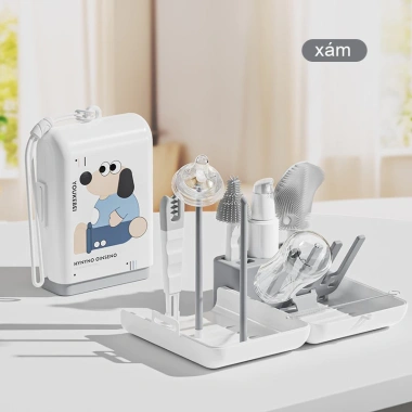Bàn chải đa năng làm sạch chai sữa em bé 6 mảnh, di động, tiện du lịch - 149.000₫