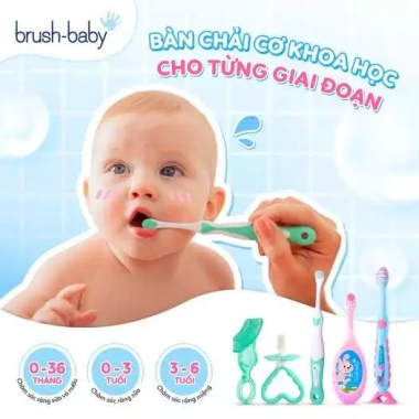 Bàn chải đánh răng Brush-Baby cho bé theo độ tuổi Siêu mềm an toàn giảm giá 17% 2