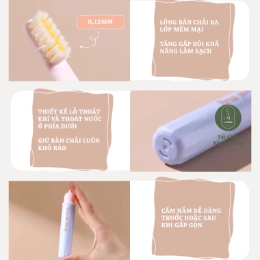 Bàn Chải Đánh Răng Du Lịch Gấp Gọn Mini - Siêu Nhẹ, Tiết Kiệm Không Gian, Giá Chỉ 26.000đ