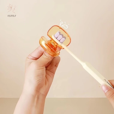 Bàn Chải Đánh Răng Du Lịch HNKMP 1 Cái Vỏ Nhựa Bảo Vệ, Kẹp Đệm Miếng Dán, Dành Cho Gia Đình 3