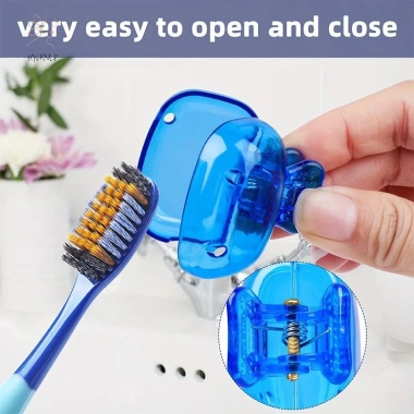 Bàn Chải Đánh Răng Du Lịch HNKMP 1 Cái Vỏ Nhựa Bảo Vệ, Kẹp Đệm Miếng Dán, Dành Cho Gia Đình 7