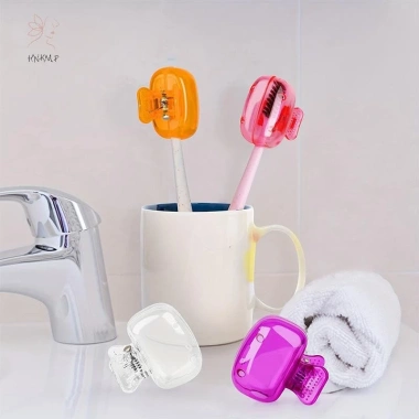 Bàn Chải Đánh Răng Du Lịch HNKMP 1 Cái Vỏ Nhựa Bảo Vệ, Kẹp Đệm Miếng Dán, Dành Cho Gia Đình 8