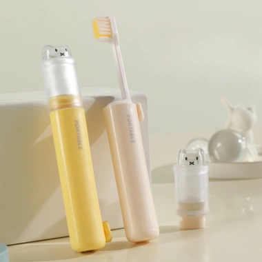 Bàn Chải Đánh Răng Gấp Gọn 2in1 Đựng Kem, Lông Mềm Nhỏ Gọn, Du Lịch 21.000 VND 2