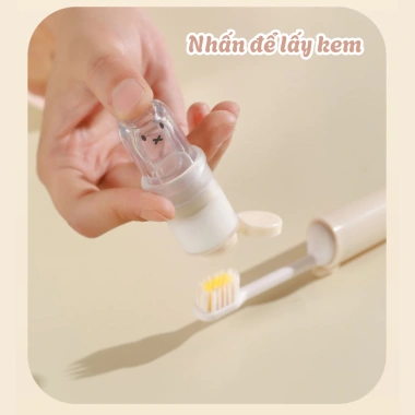 Bàn Chải Đánh Răng Gấp Gọn 2in1 Đựng Kem, Lông Mềm Nhỏ Gọn, Du Lịch 21.000 VND 5