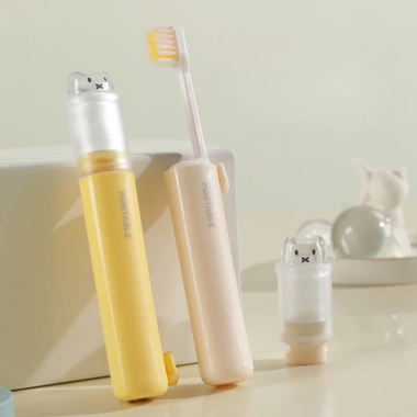 Bàn Chải Đánh Răng Gấp Gọn 2IN1 Lông Mềm, Kèm Hộp Đựng Kem Du Lịch Tiện Lợi - Giá 40.000 VND