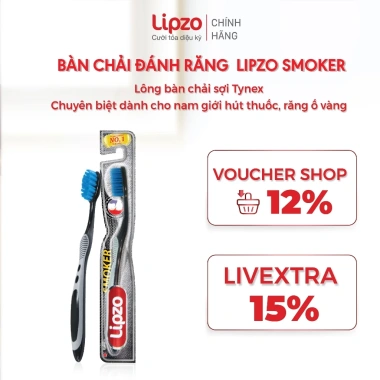 Bàn Chải Đánh Răng Lipzo Smoker Nam - Lông Cứng Vừa, Loại Bỏ Mảng Bám & Ố Vàng, Giá 21.000 VND
