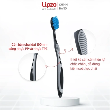 Bàn Chải Đánh Răng Lipzo Smoker Nam - Lông Cứng Vừa, Loại Bỏ Mảng Bám & Ố Vàng, Giá 21.000 VND