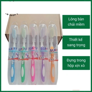 Bàn chải đánh răng SURFF hộp nhựa lông mềm mại cho người lớn - Du lịch tiện lợi giá 12.500 VND 3 Bàn chải đánh răng SURFF hộp nhựa lông mềm mại cho người lớn - Du lịch tiện lợi giá 12.500 VND 3