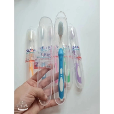 Bàn chải đánh răng SURFF hộp nhựa lông mềm mại cho người lớn - Du lịch tiện lợi giá 12.500 VND