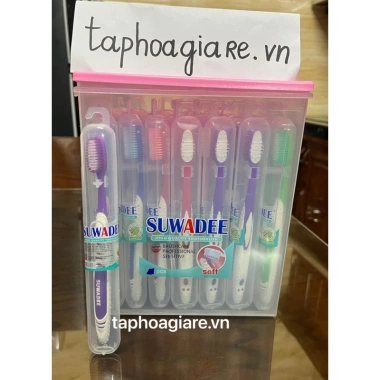 Bàn chải đánh răng SUWADEE hộp vuông 38 chiếc - Siêu mềm, cán chắc chắn, giá sỉ