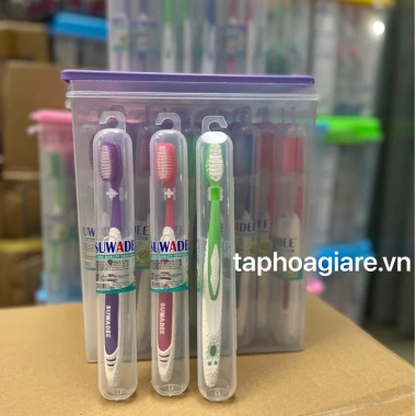 Bàn chải đánh răng SUWADEE hộp vuông 38 chiếc - Siêu mềm, cán chắc chắn, giá sỉ