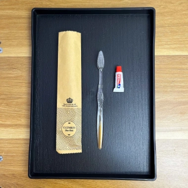 Bàn chải đánh răng vàng đồng cao cấp cho khách sạn nhà nghỉ đóng túi Kraft giá ưu đãi 199k 7