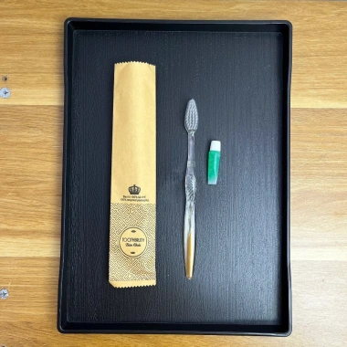Bàn chải đánh răng vàng đồng cao cấp cho khách sạn nhà nghỉ đóng túi Kraft giá ưu đãi 199k 8