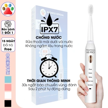 Bàn chải điện Hachico Sonic X8 Pro trắng – làm sạch sâu, trắng sáng, giảm đau nướu, chỉ 117.000₫ 5
