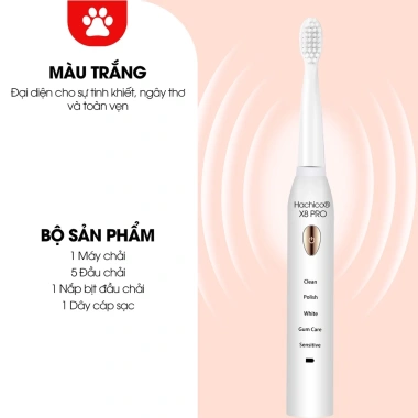 Bàn chải điện Hachico Sonic X8 Pro trắng – làm sạch sâu, trắng sáng, giảm đau nướu, chỉ 117.000₫ 9