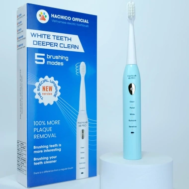 Bàn chải điện Hachico Sonic X8 Pro xanh - Răng sạch sâu, trắng sáng, 117.000₫ 7 Bàn chải điện Hachico Sonic X8 Pro xanh - Răng sạch sâu, trắng sáng, 117.000₫ 7