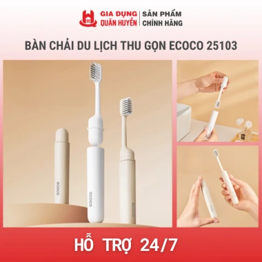 Bàn chải ECOCO lông mềm thu gọn, du lịch trẻ & người lớn, thế hệ mới 25.103