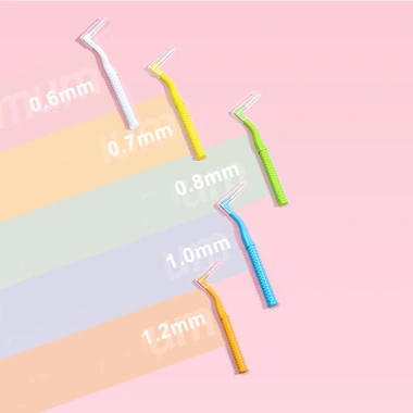 Bàn Chải Kẽ Răng Niềng 10 - Tăm Kẽ Chữ L, Size Đủ, Nắp Đậy, Vệ Sinh Sạch