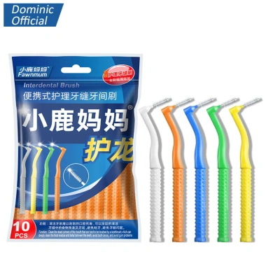 Bàn Chải Kẽ Răng Niềng 10 - Tăm Kẽ Chữ L, Size Đủ, Nắp Đậy, Vệ Sinh Sạch