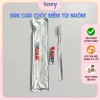 Bàn chải khách sạn dùng 1 lần 100 chiếc - Cán trong cước mềm, túi nhôm sang trọng, giá ưu đãi 155.000₫