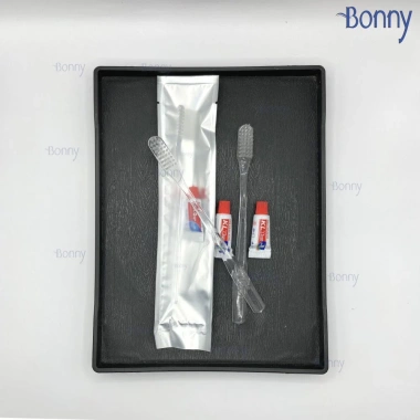 Bàn chải khách sạn dùng 1 lần 100 chiếc - Cán trong cước mềm, túi nhôm sang trọng, giá ưu đãi 155.000₫