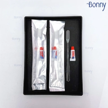 Bàn chải khách sạn dùng 1 lần 100 chiếc - Cán trong cước mềm, túi nhôm sang trọng, giá ưu đãi 155.000₫