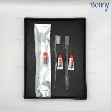 Bàn chải khách sạn dùng 1 lần 100 chiếc - Cán trong cước mềm, túi nhôm sang trọng, giá ưu đãi 155.000₫