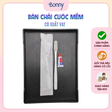 Bàn chải khách sạn dùng 1 lần, sứ trắng cước mềm, túi 42mm 100 chiếc - 155.000₫