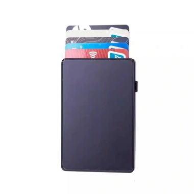 Bàn chải RFID chống trộm kim loại tự động đẩy - Hộp lưu trữ thẻ tín dụng, túi bạc Pitaka cho nam và nữ 4