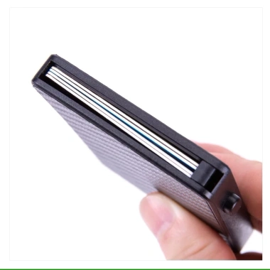 Bàn chải RFID chống trộm kim loại tự động đẩy - Hộp lưu trữ thẻ tín dụng, túi bạc Pitaka cho nam và nữ 6