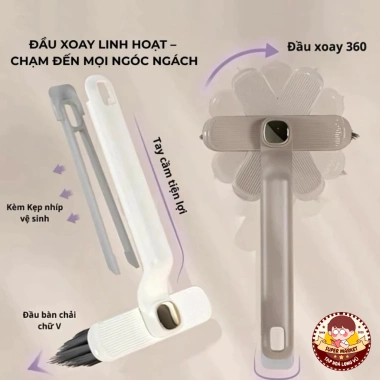 Bàn Chải Vệ Sinh Đa Năng Xoay 360 - Cọ Khe Hở, Kẻ Gạch, Toilet, Nhà Tắm, Bếp Thông Minh Giá 18.200 VND 2