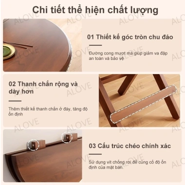 Bàn Gập Đa Năng ALOVE Bàn Tròn Ngoài Trời Gọn Gàng Dễ Lưu Trữ 319.000₫ 6