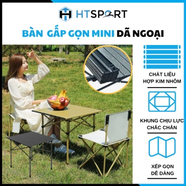 Bàn Gấp Nhôm Siêu Nhẹ 70x45cm - Picnic, Cắm Trại, Du Lịch Ngoài Trời Giá 179k