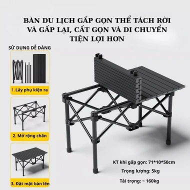 Bàn Ghế Gấp Gọn Kimlife BANGG01 Hợp Kim Cacbon Chống Gỉ Dễ Mang Tiện Lợi cho Dã Ngoại và Cắm Trại độ bền cao