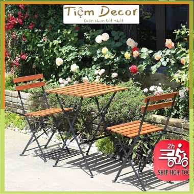 Bàn Gỗ BISTRO Patio Mini Gấp Gọn - Phù Hợp Ăn Uống, Cà Phê, Dã Ngoại - 345.000đ