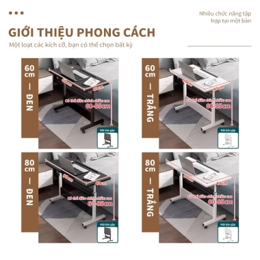 Bàn Học Xếp Gọn Di Động, Gấp Gọn Nâng Hạ Chiều Cao, Bánh Xe Di Chuyển, Gập Lại 9 Bàn Học Xếp Gọn Di Động, Gấp Gọn Nâng Hạ Chiều Cao, Bánh Xe Di Chuyển, Gập Lại 9