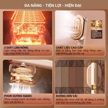Bàn là hơi nước cầm tay mini KONKA 1.200W xoay 180 độ kèm đế chống dính 665.000₫ 7