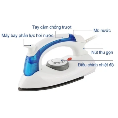Bàn Là Hơi Nước Du Lịch Mini Hetian Travel Iron Gấp Gọn – Siêu Nhẹ, Nhanh, Giá Tốt 159.000₫