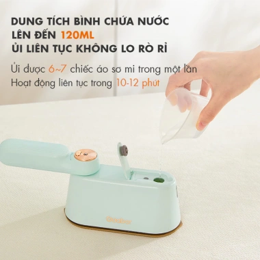 Bàn là khô và hơi nước Gaabor HM-M01A gấp gọn du lịch 2in1, phun nhanh 30s, giá chỉ 550k