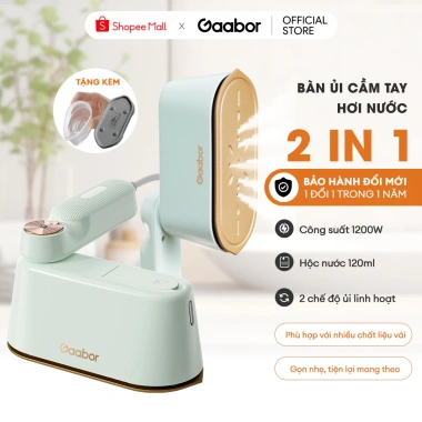 Bàn là khô và hơi nước Gaabor HM-M01A gấp gọn du lịch 2in1, phun nhanh 30s, giá chỉ 550k