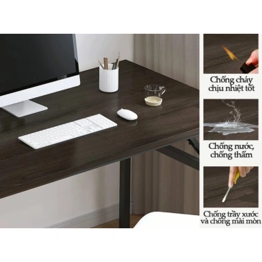 Bàn làm việc chân xếp gấp gọn, khung sắt dày, mặt MDF melamin - Giá chỉ 169.000₫ 7